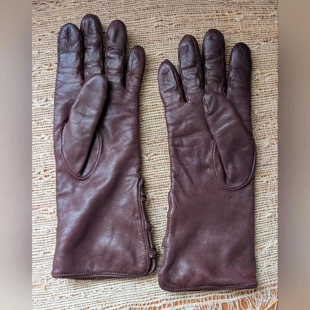 Lambertson Truex Brown Genuine Leather Gloves size 7